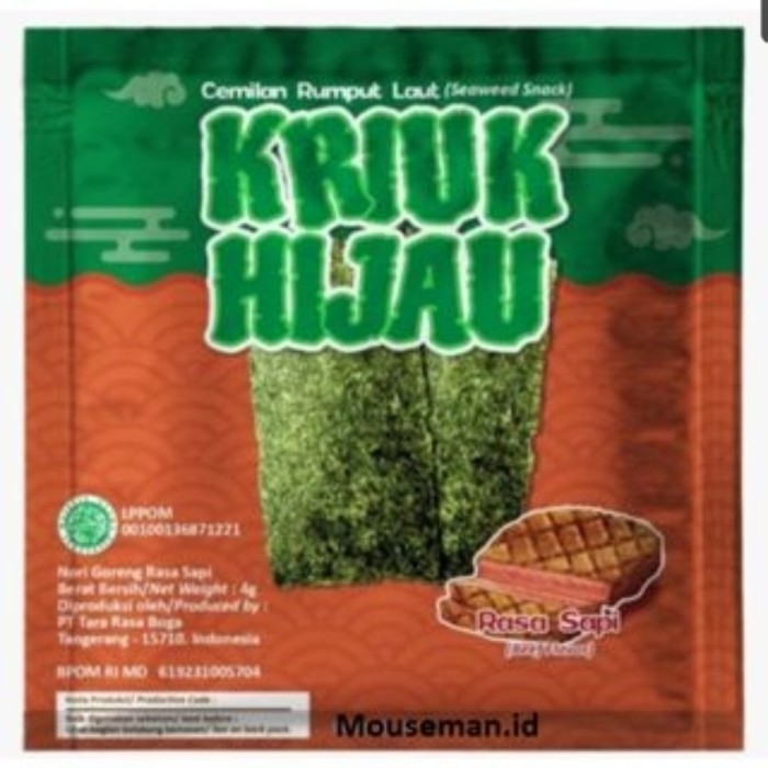 KRIUK HIJAU SEAWED 4GR RASA SAPI