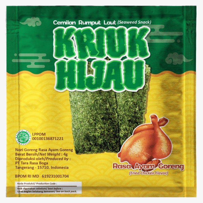 KRIUK HIJAU SEAWED AYAM GORENG 4GR