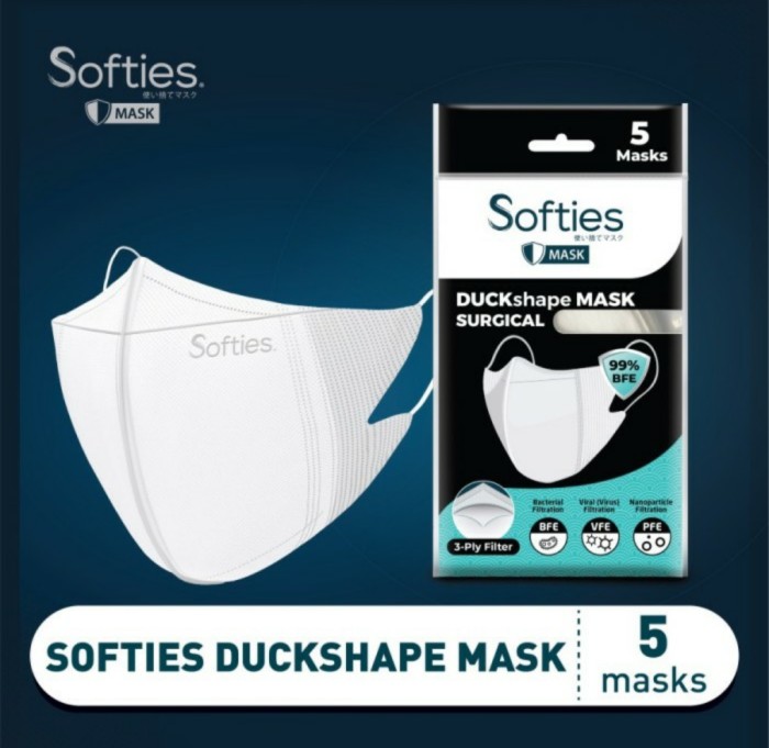 MASKER SOFTIES DUCK 5 PCS