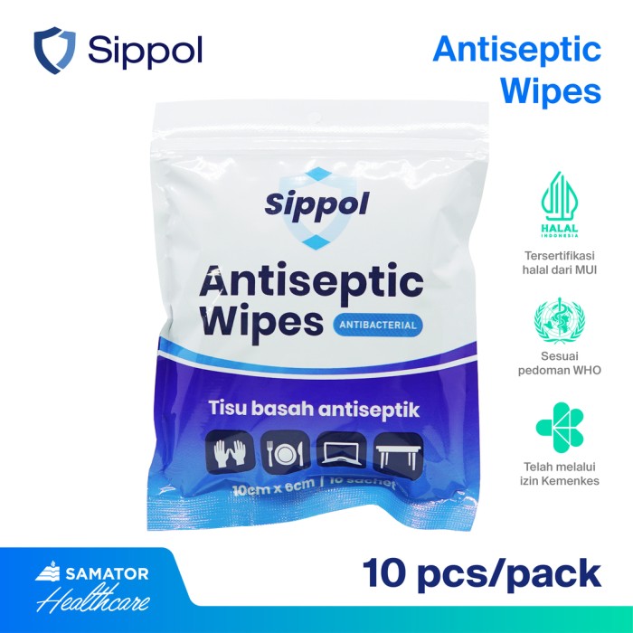 SIPPOL WIPES ANTISEPTIC 10'S