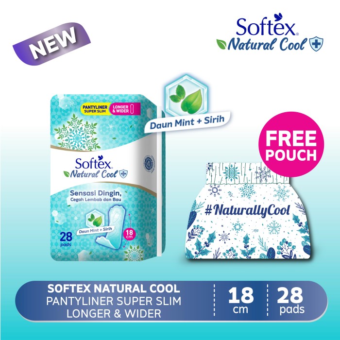 SOFTEX + PANTYLINER COOL 18CM 28'PDS