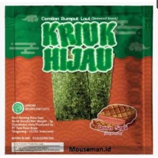 [8990007830019] KRIUK HIJAU SEAWED 4GR RASA SAPI