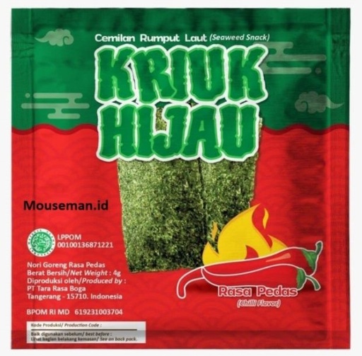 [8990007830033] KRIUK HIJAU SEAWED RASA PEDAS 4GR