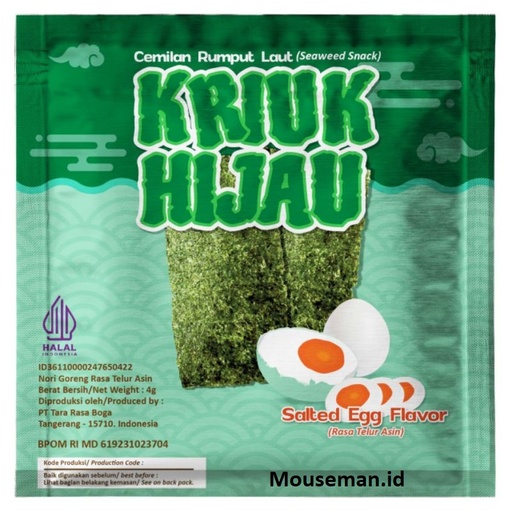 [8990007830071] KRIUK HIJAU SEAWED SALTED EGG 4GR