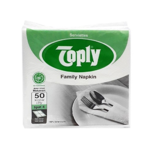 [8992759324105] TOPLY NAPKIN WHITE 50'S